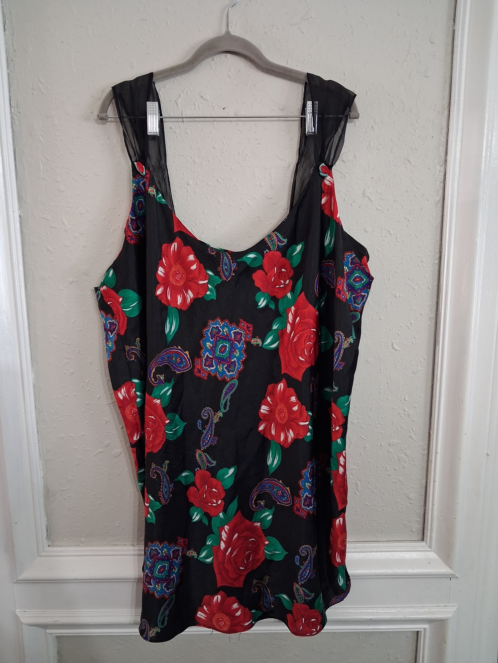 Vintage 90s just my size plus nightgown mini slip dress lingerie floral 4x